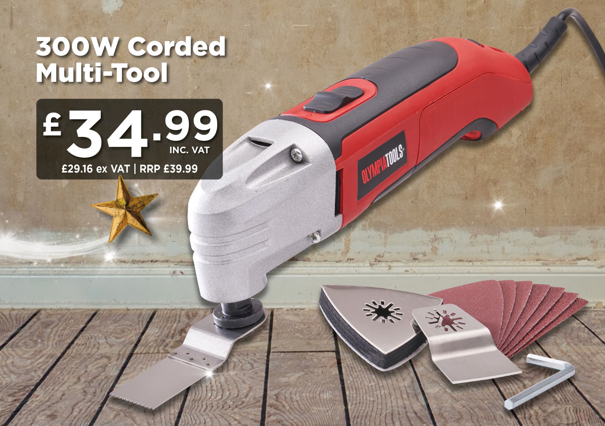 Olympia 300W Corded Multi Tool XMS23MTOOL